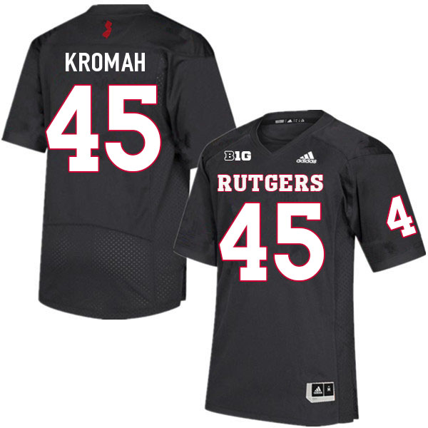 Youth #45 Jamree Kromah Rutgers Scarlet Knights College Football Jerseys Sale-Black